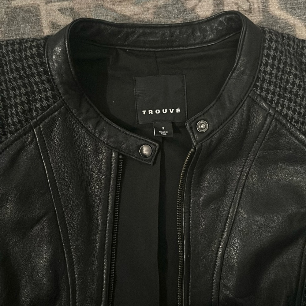 Black leather jacket by Trouve